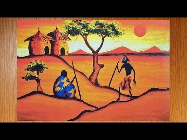 Easy Arcylic painting of landscape step by step || la Crafts villa || Art 88