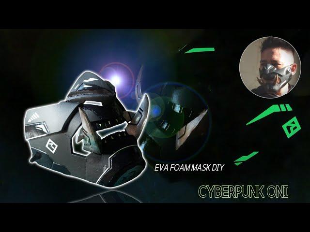 Cyberpunk oni mask - custom EVA foam face mask - Glow in the dark theme