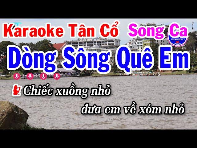 Karaoke Tân Cổ Dòng Sông Quê Em Song Ca Beat Hay Dễ Hát | Anh Tuấn Cò Karaoke