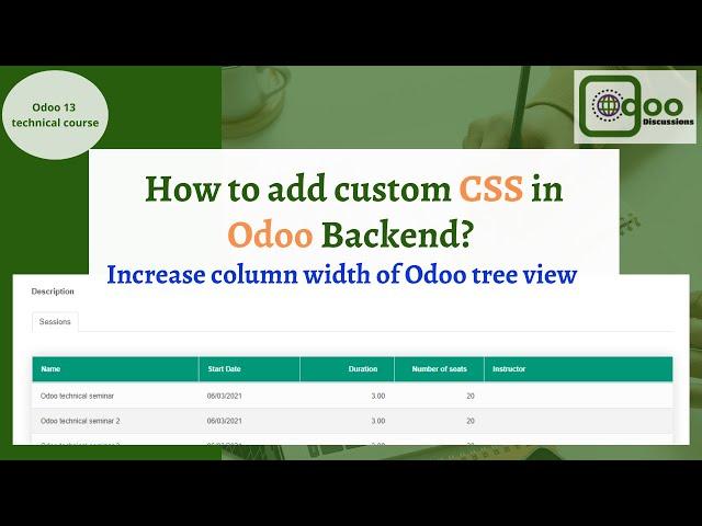 Increase column width Odoo tree view | Add custom CSS in Odoo backend | Odoo development