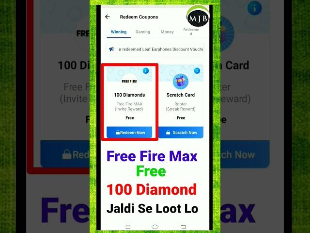 Free Fire Max Free 100 Diamond In Rooter || Free Diamond App || #freediamond #freefire