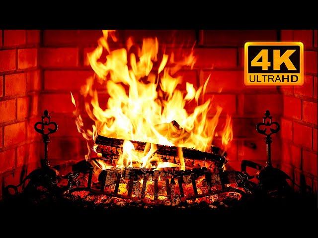  Cozy Fireplace 4K (12 HOURS). Fireplace with Crackling Fire Sounds. Crackling Fireplace 4K