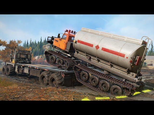 SnowRunner - Loading and unloading Ural Truck Quad Tracked - Western Star 6900 TwinStreer Long Truck