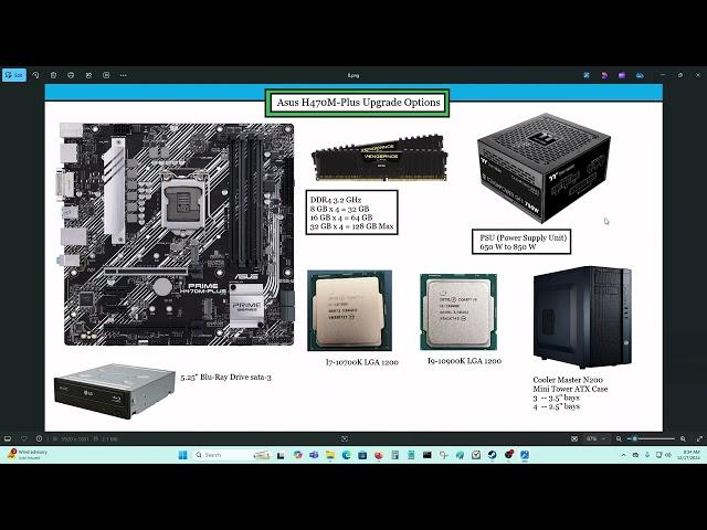 Asus Prime H470M-Plus Upgrade Options