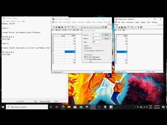 Modbus TCP With Modbus Simulator