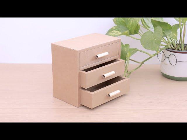 How to make a Desktop Drawer Ver.2.0 #cardboardcrafts #tutorial #drawer