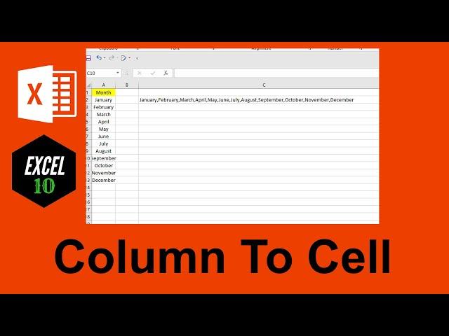 How to transpose data from a column into one single cell in Excel