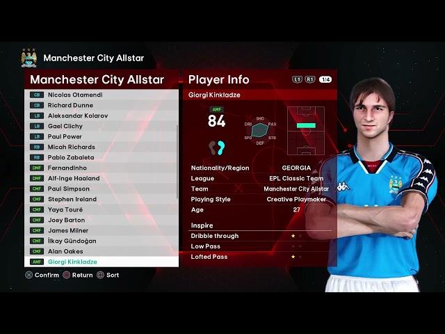 MANCHESTER CITY ALL TIME CLASSIC Facepack PES 2021-SPFL2023-SPFL2024