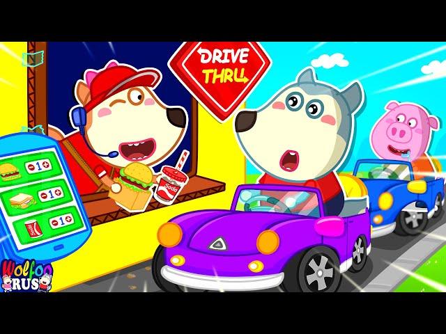 УХ ТЫ! Вулфу открыл закусочную McDonald's Happy Meal Drive Thru! | Wolfoo Russian