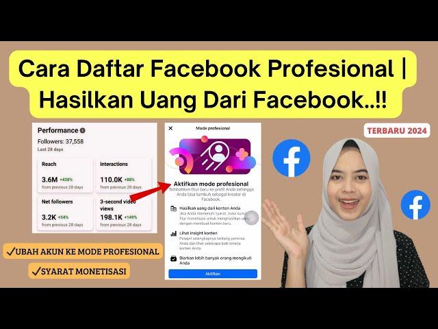 TERBARU! CARA HASILKAN UANG DARI FACEBOOK | CARA DAFTAR FACEBOOK PROFESIONAL | AKTIFKAN FB PRO 2024