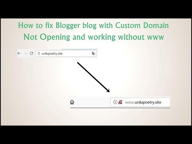 How to fix Blogger blog with Custom Domain not Opening and working without www | Urdu & Hindi