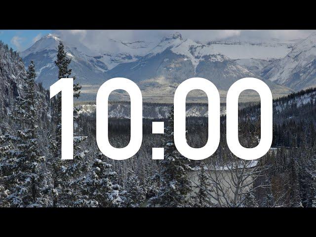 10 Minute Winter Mountain Timer with Music (Relaxing Lofi, Calm Chimes Alarm at End)