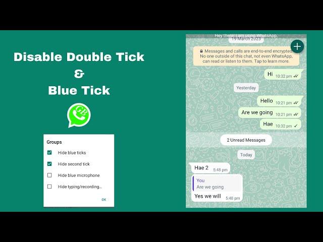 GB WhatsApp Disable Double Tick & Blue tick| Read Message Single Tick