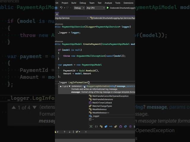 How to implement structured logging in .NET in 60 seconds