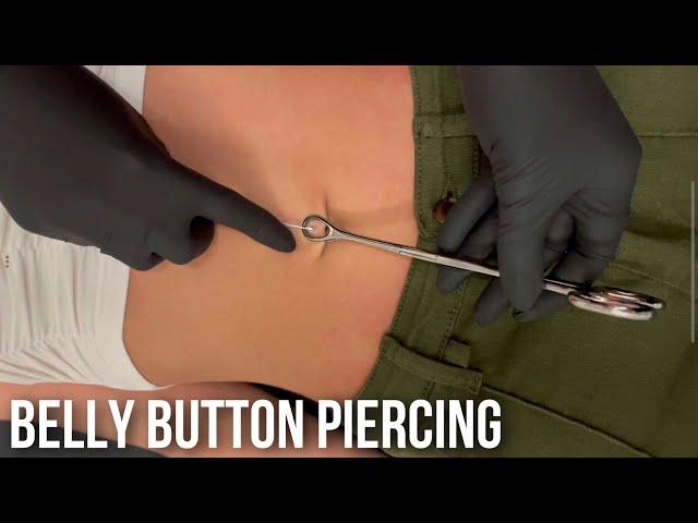 Belly Button Piercing | FULL PROCESS  #piercing #shorts