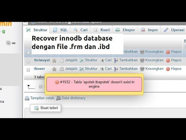 Recover database myql innodb with frm and idb, without file ibdata1, log_file