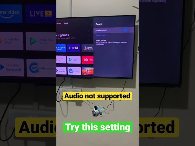 Audio format not supported on tv? Try this setting