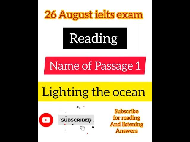 26 August ielts exam reading and listening answers | review | #ielts #shorts