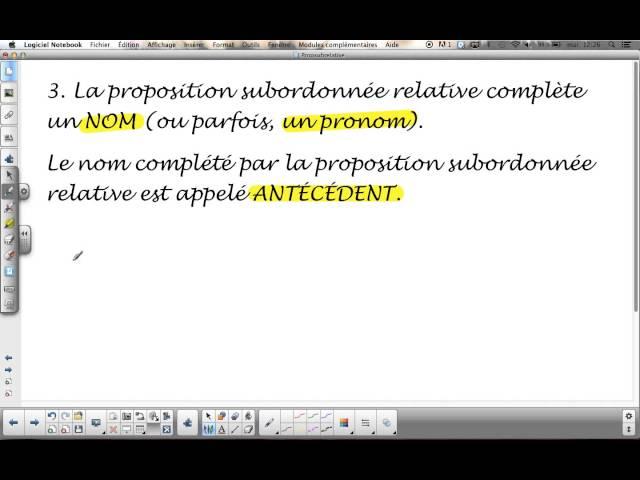 La phrase complexe (subordination) : La Proposition subordonnée relative