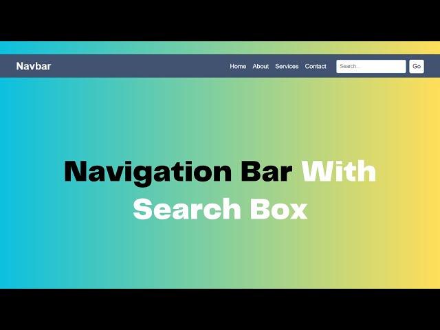 How To Add Search Bar In Navigation Bar | HTML & CSS Tutorial