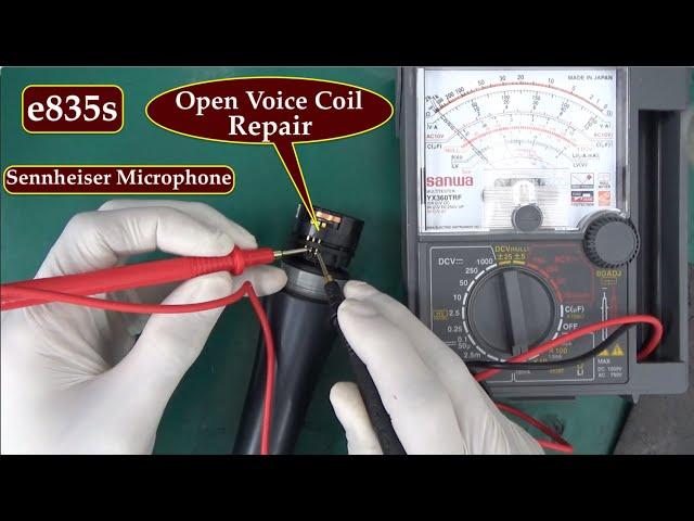 How to fix open voice coil on E835s Sennheiser Dynamic microphone?