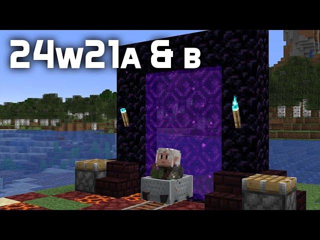 News in Snapshot 24w21a & 24w21b: Huge Portal Update, Piston Sound Reverted!