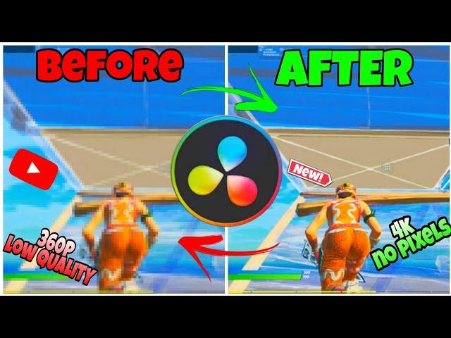 Best Render Settings In Davinci Resolve For YouTube Fortnite Montages /No Pixilation & 4K Resolution