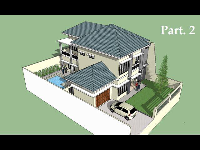 Sketchup tutorial house building Part 2