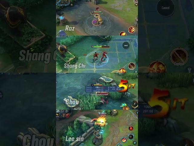 Chou VS Lee Sin Vs Raz VS Shang Chi