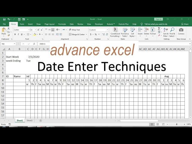 advance excel date Format techniques