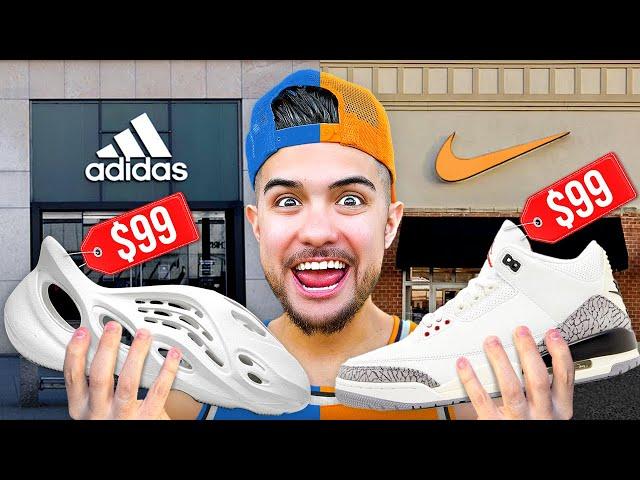 Nike Outlet VS Adidas Outlet Sneaker Shopping Challenge!