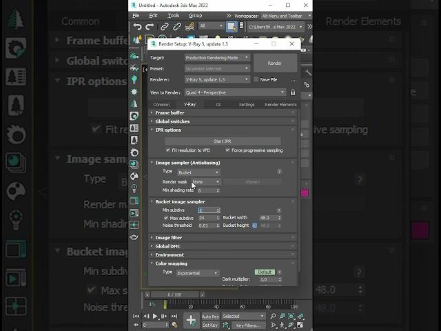 Vray Final Render Settings #shorts #3dsmax #tutorials