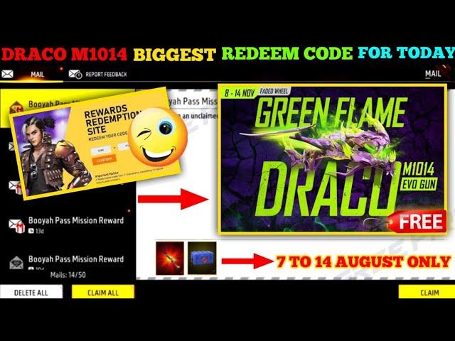 FREE FIRE REDEEM CODE TODAY 8 AUGUST REDEEM CODE FREE FIRE | FF REDEEM CODE TODAY 8 AUGUST