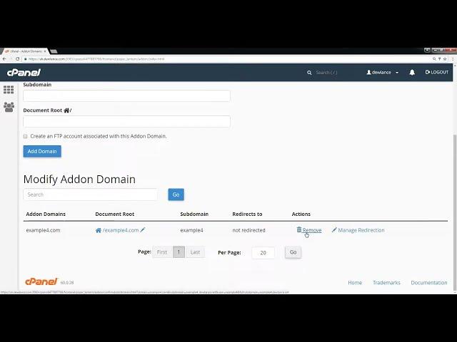 How to remove addon domain in cPanel - Course +HD + Latest - P37