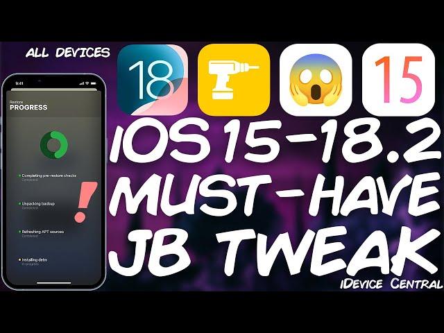 iOS 15 - 18.2 MUST-HAVE Free JAILBREAK TWEAK (All Devices): Backup / Restore ALL Your Tweaks Easily!