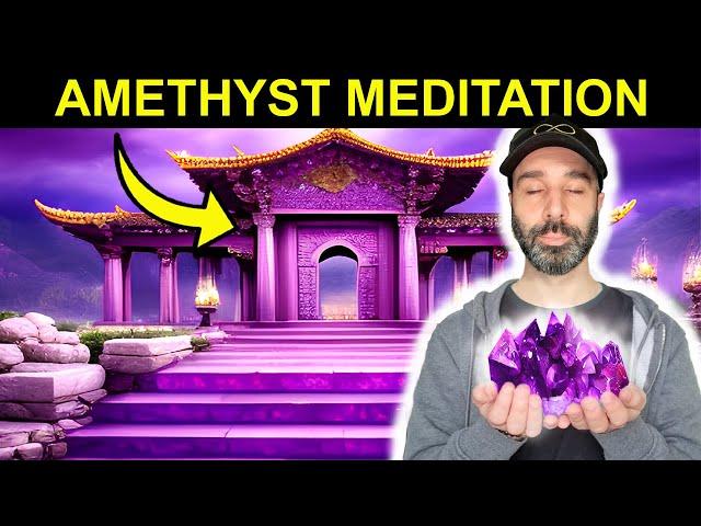 AMETHYST CRYSTAL MEDITATION 🟣 Immersive Guided Meditation, Violet Flame Cleanse Negative Energy