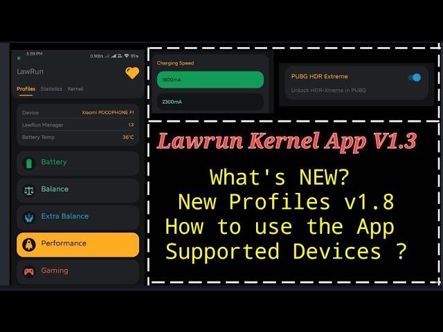 Lawrun Kernel App v1.3 | How To Use HDR Extreme Pubg ? | What's NEW? | Watch Now! | Poco F1