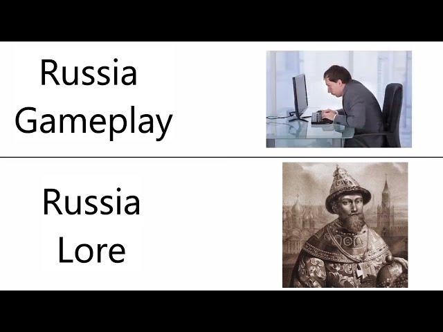 Russia Gameplay vs Lore meme