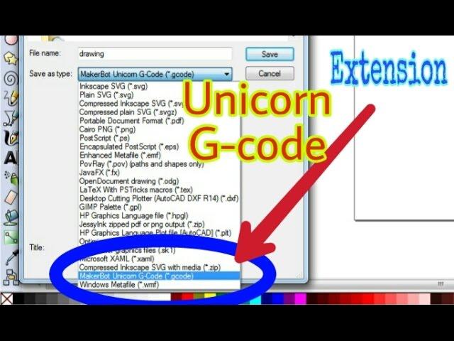 How to add Unicorn G-Code extension in Inkscape for CNC Plotter