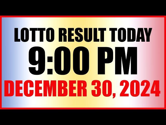 Lotto Result Today 9pm Draw December 30, 2024 Swertres Ez2 Pcso