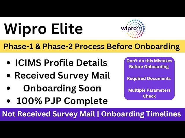 Wipro Elite Phase-1 & Phase-2 Process Before Onboarding | Don't do this Mistakes | Onboarding Soon