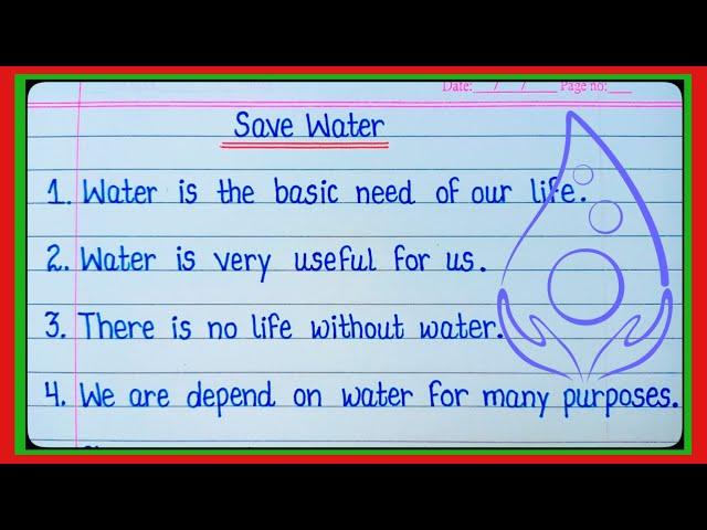 10 Lines Easy Essay on Save Water in English ll Save water 10 lines essay II 10 lines on water