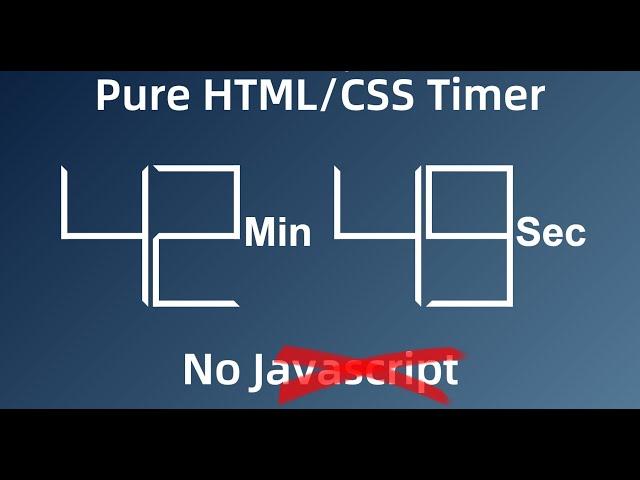 HTML Timer Count Up: A Simple Count Up Timer Using HTML/CSS | NO Javscript | CSS Animation