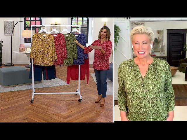 Belle by Kim Gravel Falling for Filigree Button-Front Blouse on QVC