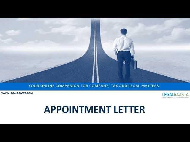 Appointment Letter | Format, Template | Legalraasta