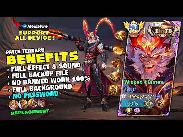 NEW! | Sun Collector Wicked Flames Skin Script No Password | Full Effect & Full Sound | MLBB