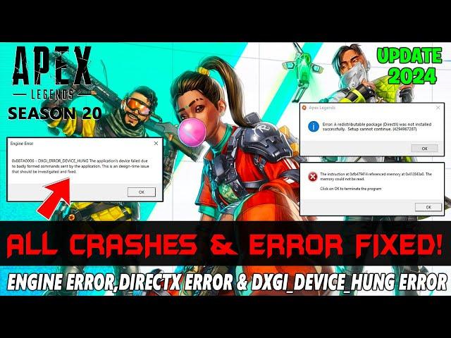 Apex Legends Season 20: How to Fix Engine Error,Directx Error & DXGI_ERROR_DEVICE_HUNG in PC