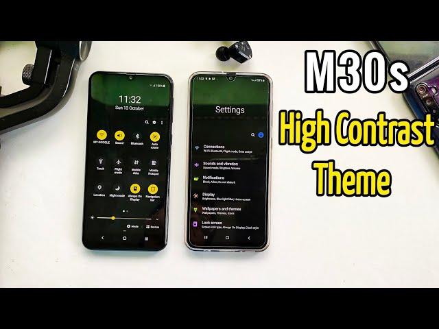 Samsung M30s: Dark Mode vs High Contrast Theme | Best Theme for Samsung M30S, A50s | Hindi