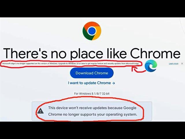 (February 7th 2023) End of support of Google Chrome and Microsoft Edge for old Operating Systems