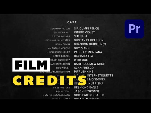 How to Create Rolling Film Credits in Adobe Premiere Pro